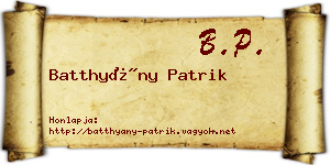 Batthyány Patrik névjegykártya