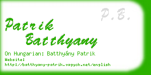 patrik batthyany business card